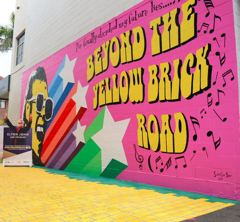 Yellow Brick Road And Elton John Mural - Accommodation Batemans Bay 0