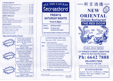 New Oriental Chinese Restaurant (The Red Door) - Accommodation Batemans Bay 1